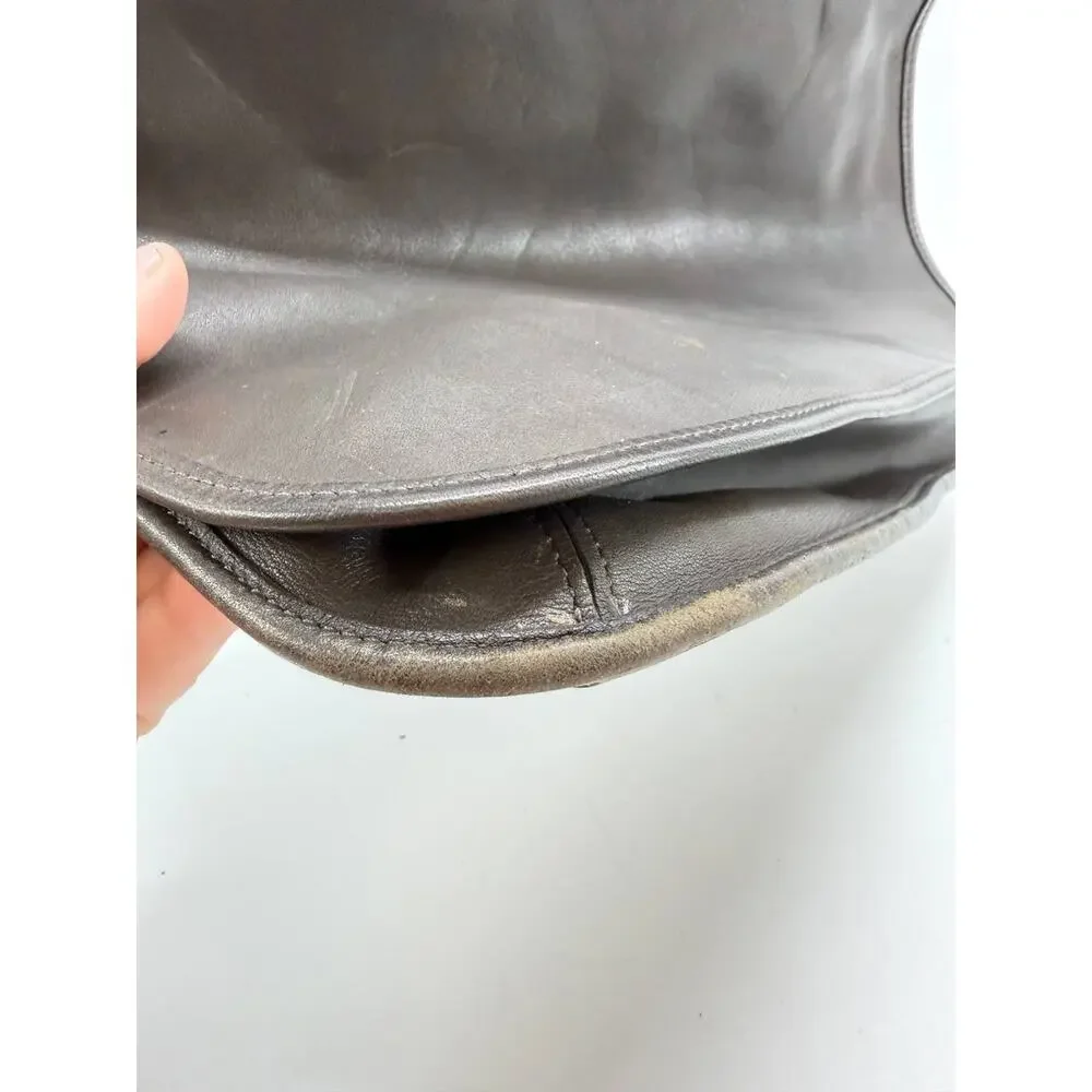 Vintage Coach 9134 Gray Leather Shoulder Bag Purse USA Costa Rica Women's